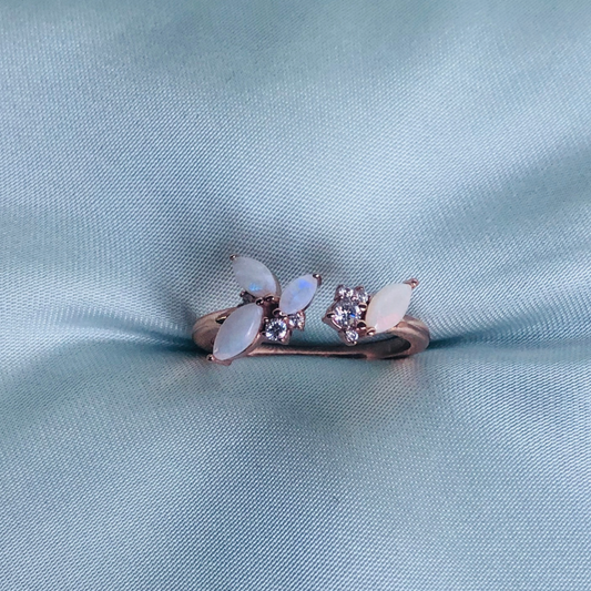 Opal Marquise & Diamond Ring