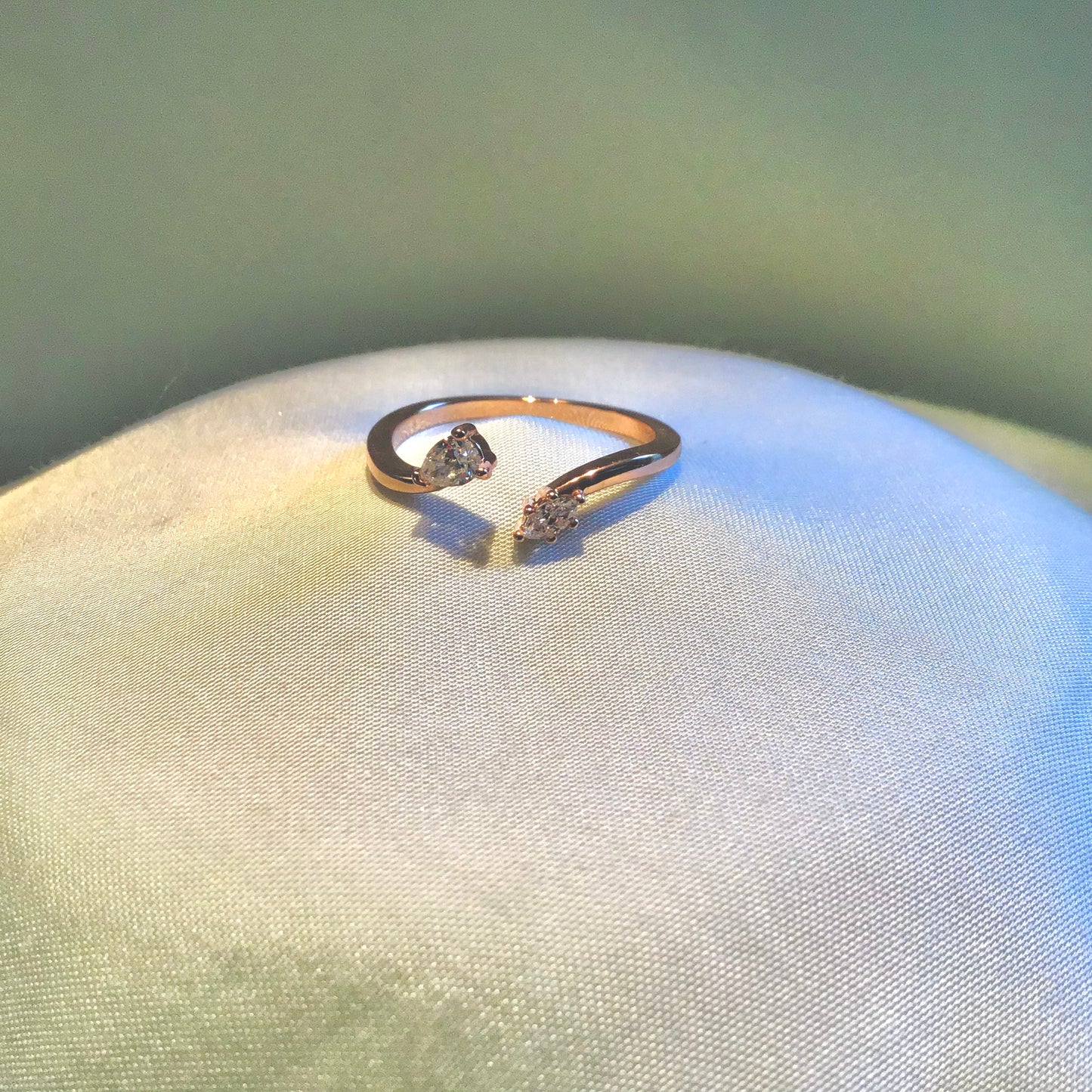 Two Stone Open Diamond Band