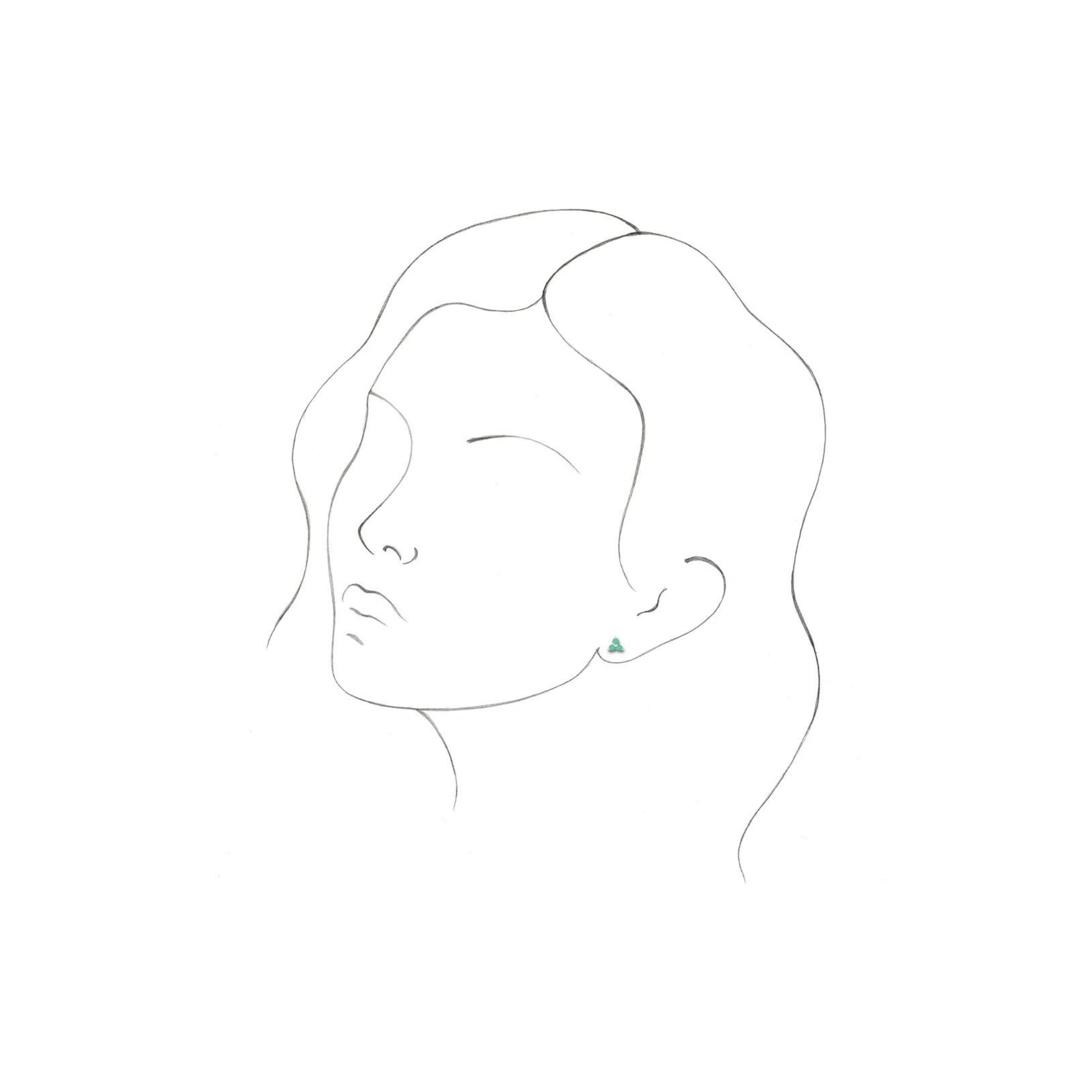 "Little Clovers" Natural Green Chrysoprase Earrings - ALIZETI FINE